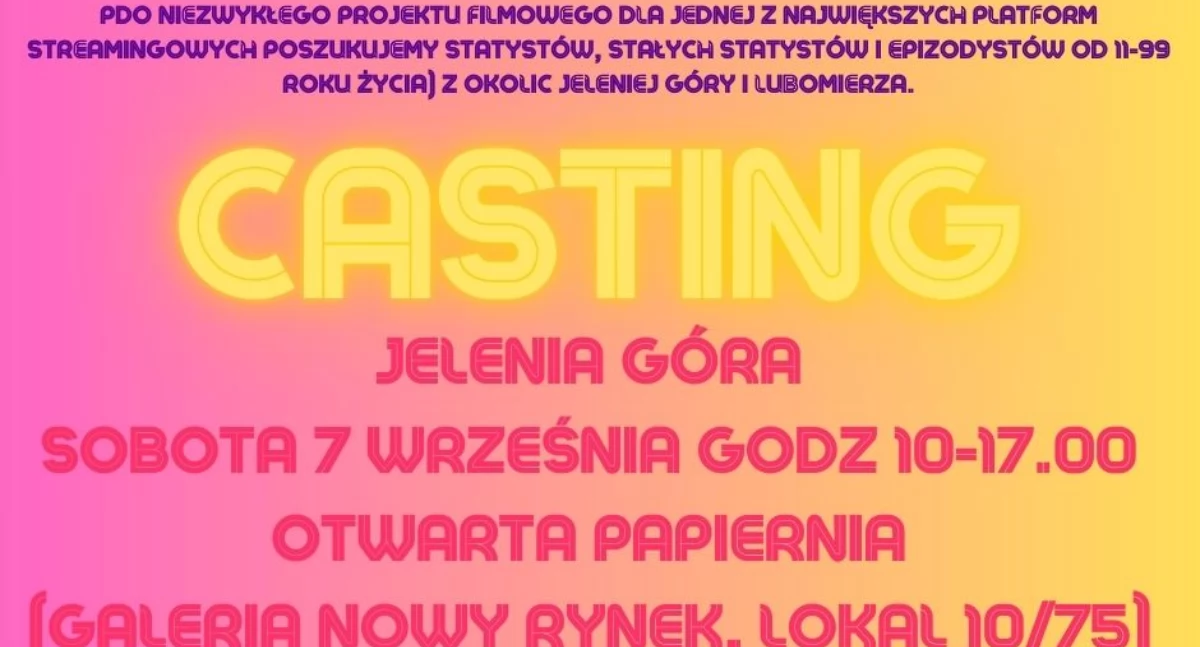 Ludzie, Zostań gwiazdą filmu Casting produkcji Warner - zdjęcie, fotografia