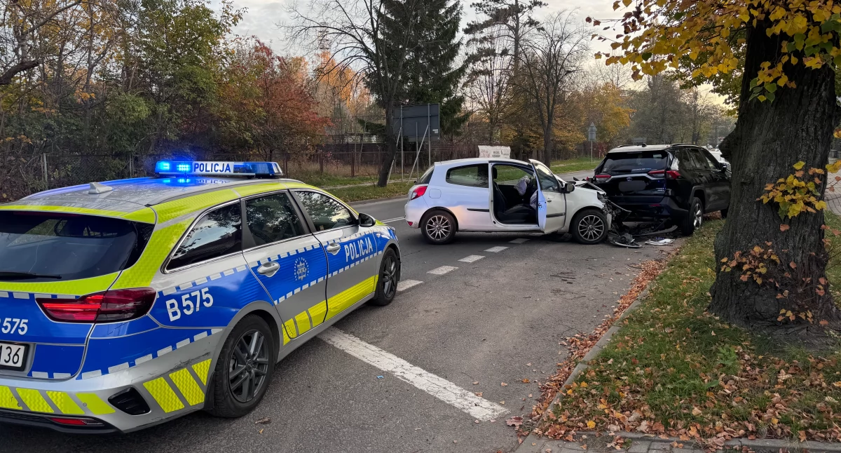 Wypadki drogowe, Cieplicach kierowca Renault staranował zaparkowane samochody - zdjęcie, fotografia