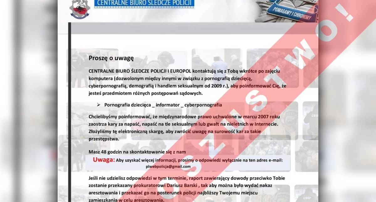 Komunikaty policji, Uwaga!!! kolejny oszuści podszywają policjantów CBŚP - zdjęcie, fotografia