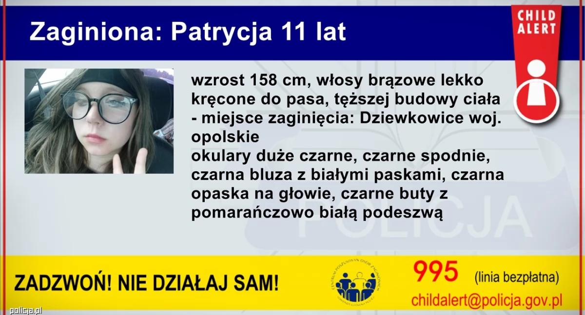 Komunikaty policji, Zaginęła letnia dziewczynka Policja ogłosiła Child Alert - zdjęcie, fotografia
