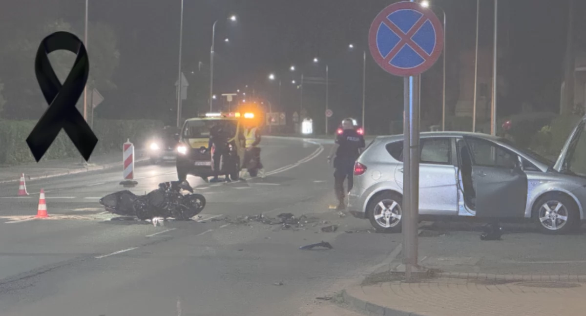 Z ostatniej chwili, Motocyklista który brał udział wypadku zmarł szpitalu - zdjęcie, fotografia