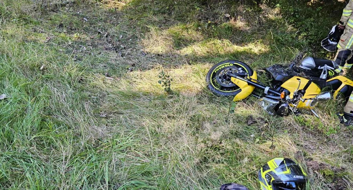 Wypadki drogowe, Motocyklista wpadł Znów szybko trasie Jakuszyc - zdjęcie, fotografia