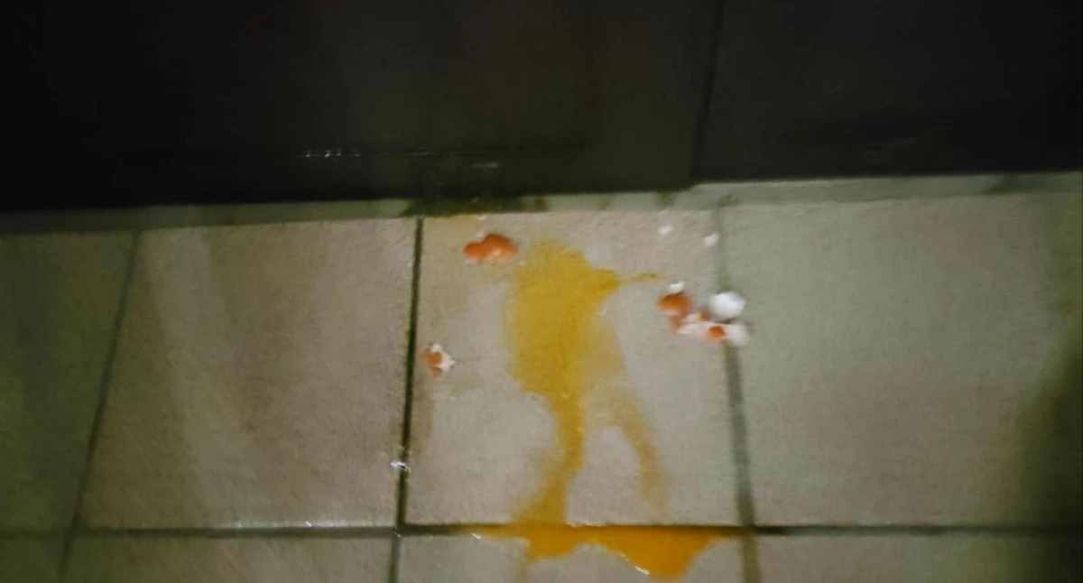 Absurdy, dostali cukierków obrzucili drzwi jajkami - zdjęcie, fotografia