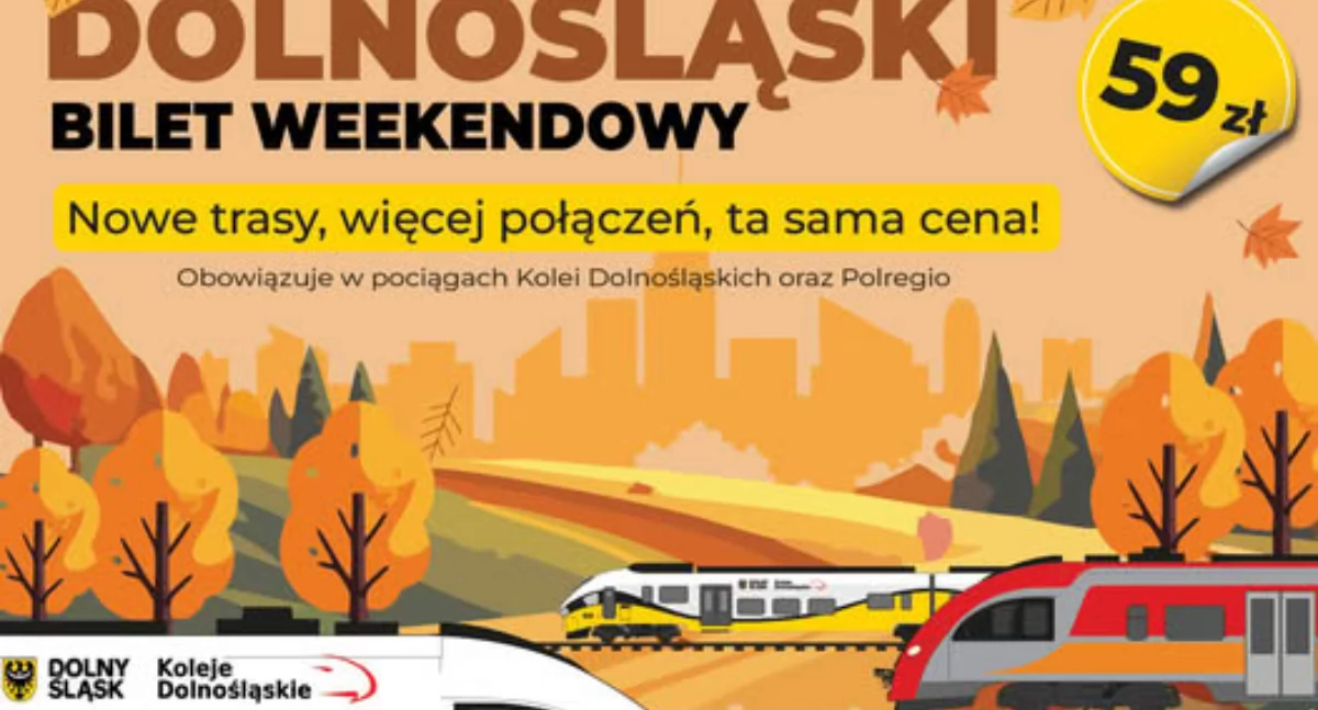 Komunikacja, Jesienny Dolny Śląsk wsiądź pociągu odkryj region - zdjęcie, fotografia