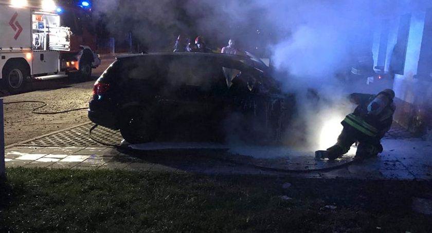 Pożar auta na ulicy Żeromskiego