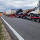 fot. wypadek ciężarówek na autostradzie A4
